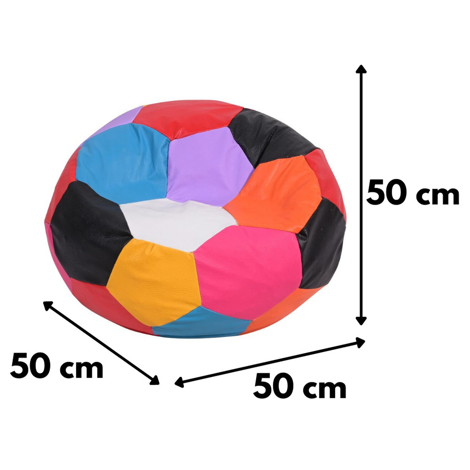 Pouf Pera Multicolor Eco Cuero 50x50x50 Cm M&aacute;xima Design image number 3.0