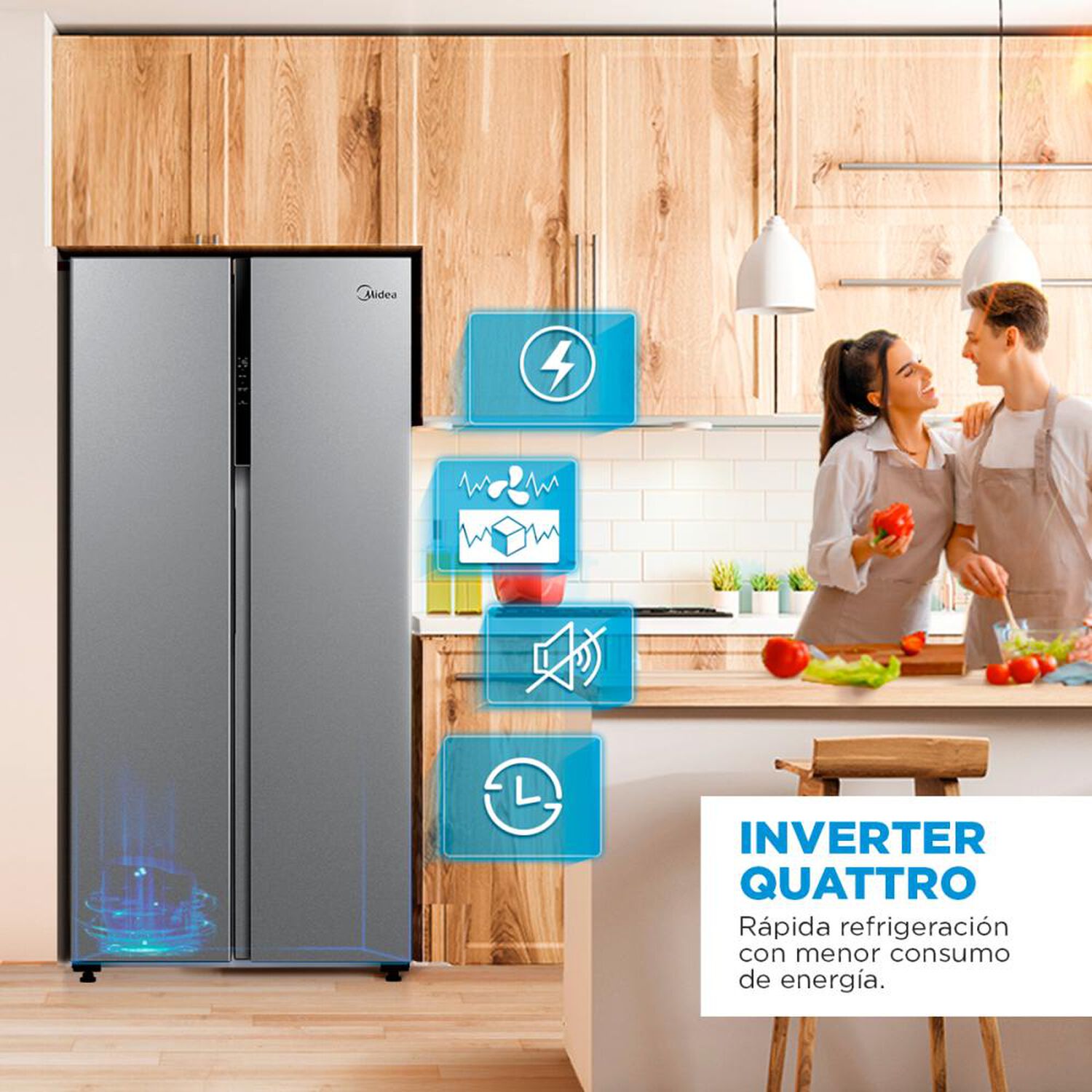Refrigerador Side By Side Midea MDRS619FGE50 / No Frost / 460 Litros / D image number 5.0