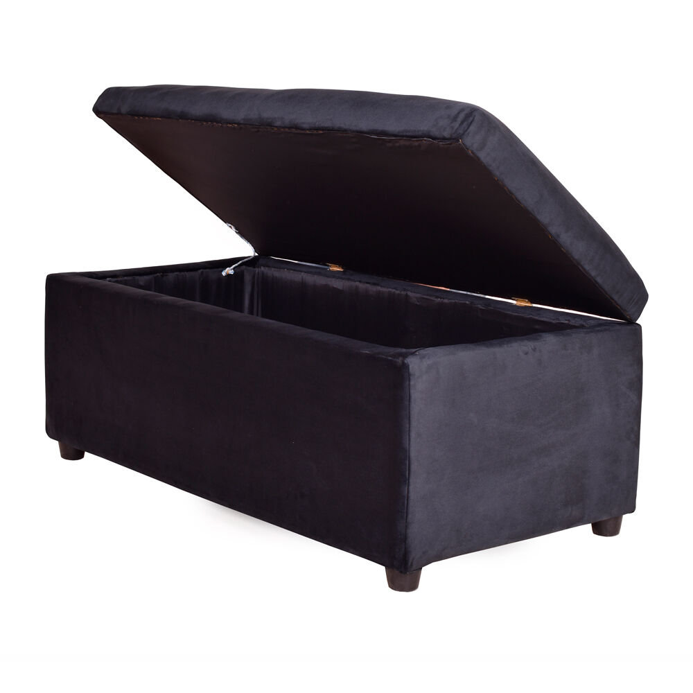 Banqueta Baul Felpa Gris Oscuro 95x50x45 image number 0.0