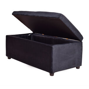 Banqueta Baul Felpa Gris Oscuro 95x50x45