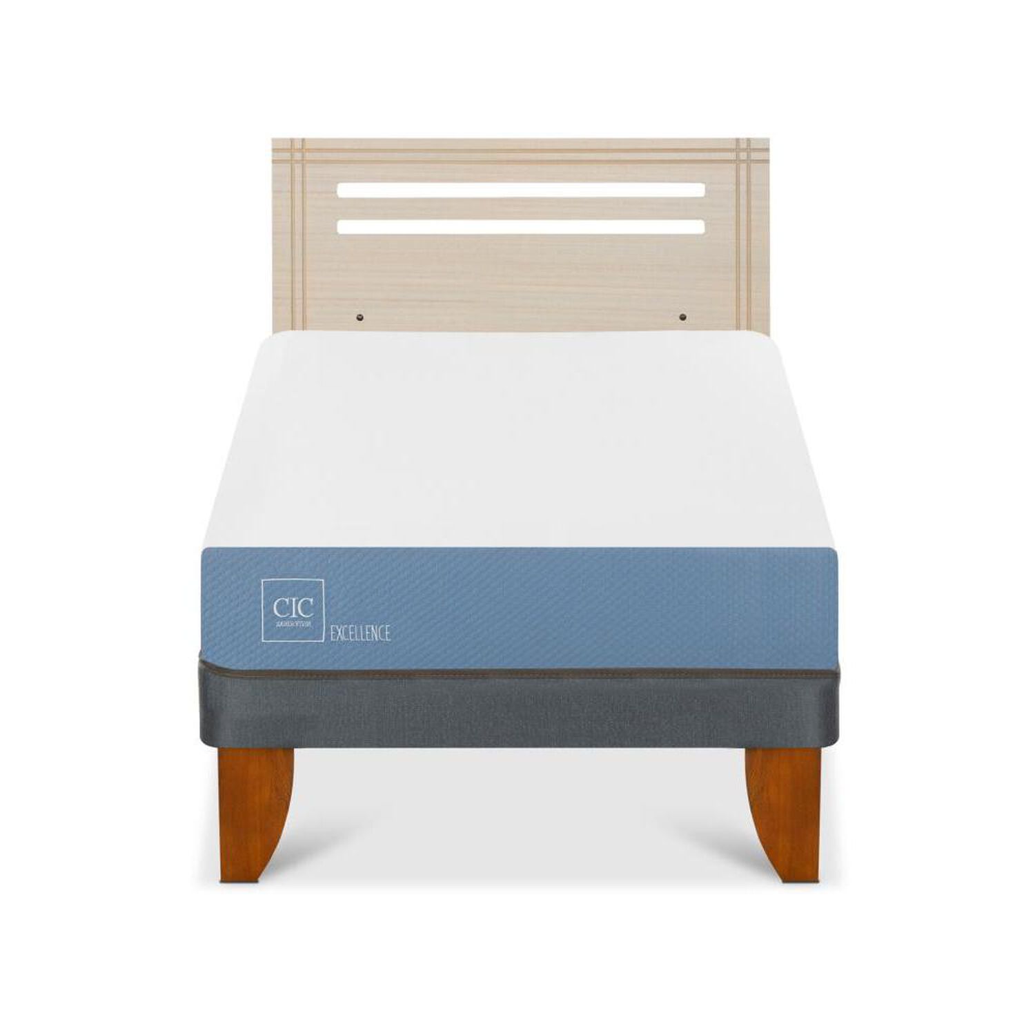 Cama Europea Cic Excellence / 1.5 Plazas / Base Normal + Respaldo image number 0.0
