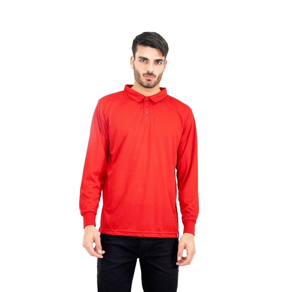Polera Cooldry Quebec Manga Larga Rojo Hombre image number 0.0