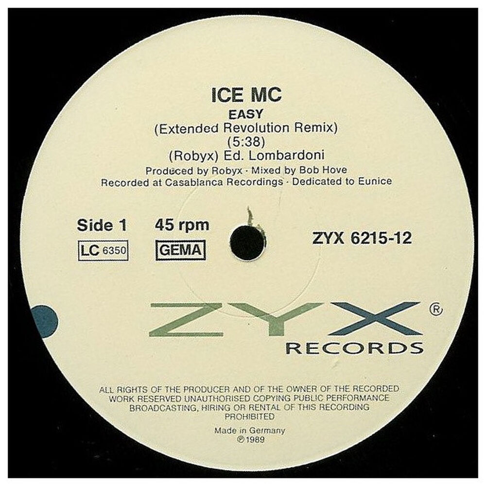 Ice Mc - Easy | 12" Maxi Single Vinilo Usado image number 2.0