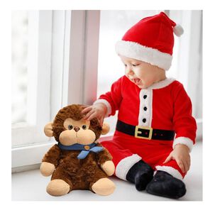 Peluche Mono Con Bufanda Azul 23cm