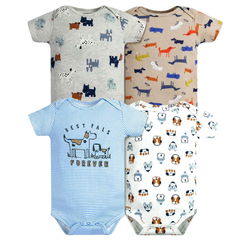 Pack 4 Bodys Niño Manga Corta Tedmimak 100% Algodón Cachorros Coloridos image number 0.0