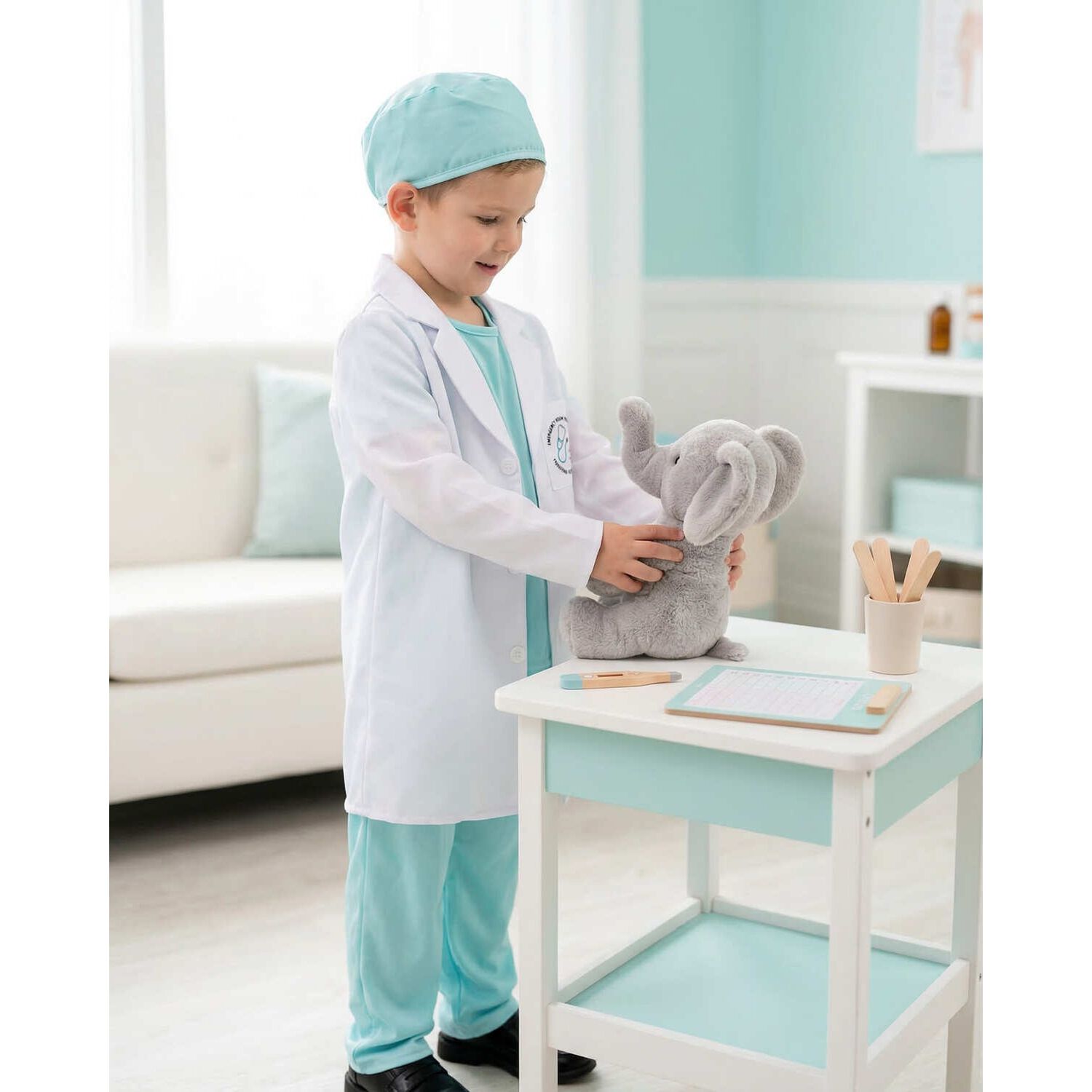Disfraz Trajes De Doctor Cirujano Doctora Ni&ntilde;o Y Ni&ntilde;a Cosplay image number 2.0