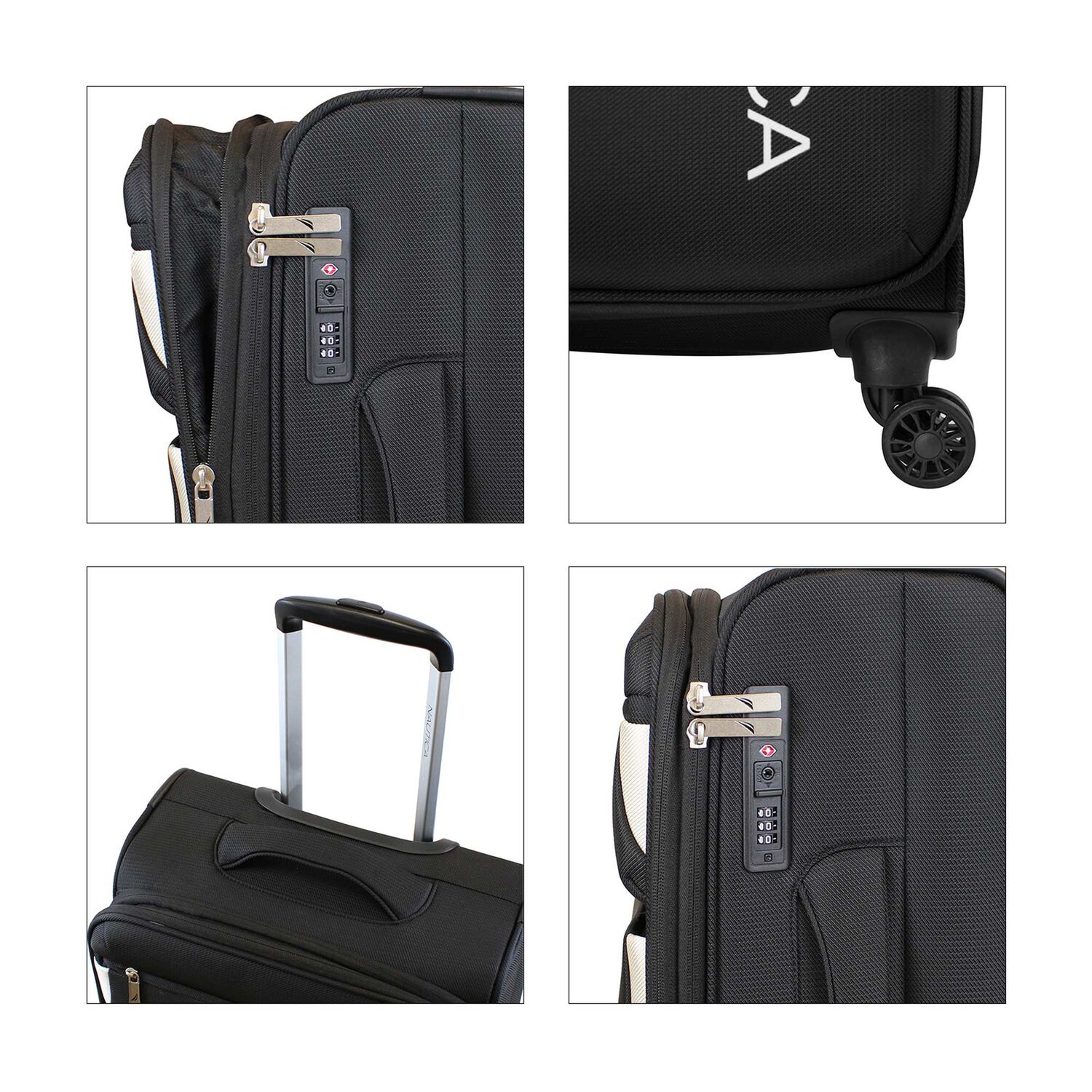 Set De 3 Maletas Blandas S+m+l Nautica Marbella Negra image number 2.0