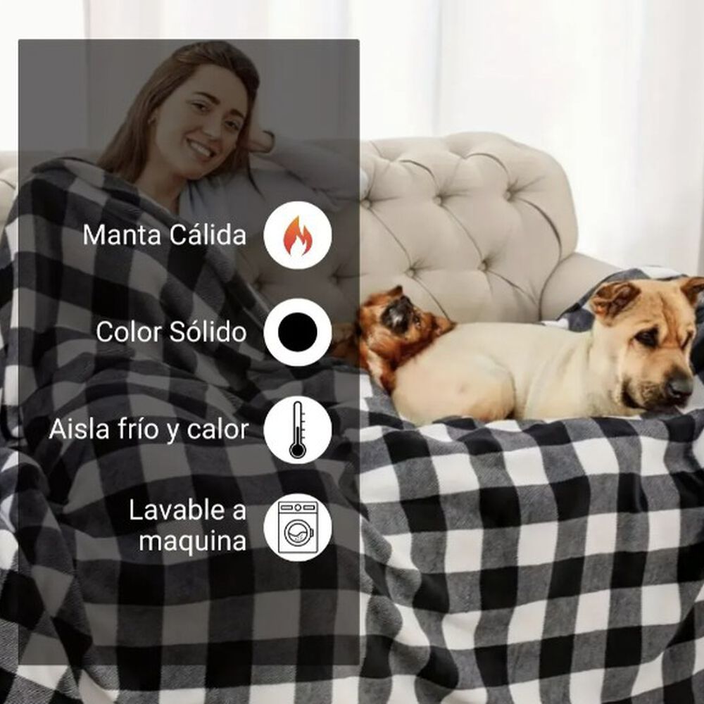 Frazada De Polar 2plazas 200x230cm Manta Estampada. Roja image number 1.0