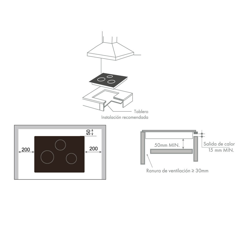 Encimera Vitrocer&aacute;mica Groner Touch Black 3q image number 7.0