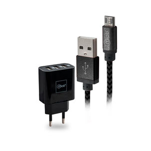 Kit Accesorios 2 En 1 Cable Micro + 220v 3 Usb Mlab