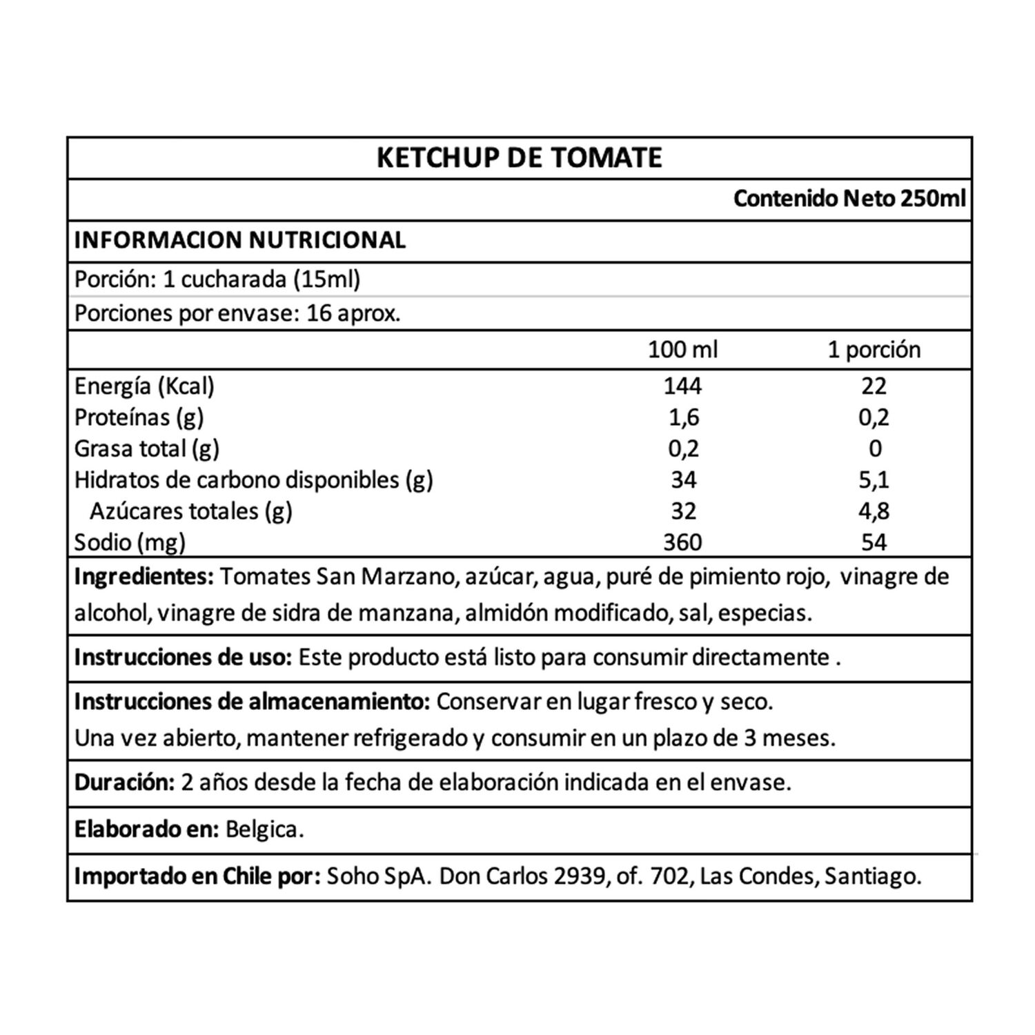 Ketchup De Tomate Belberry 1 X 250 Ml image number 4.0