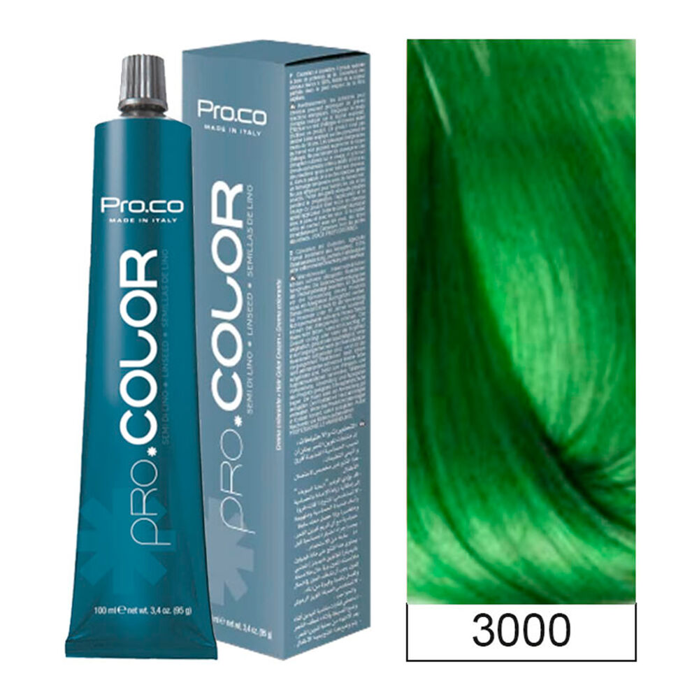Pro.color - Tintura Permanente 3000 Corrector Verde 100ml + Oxidante image number 0.0