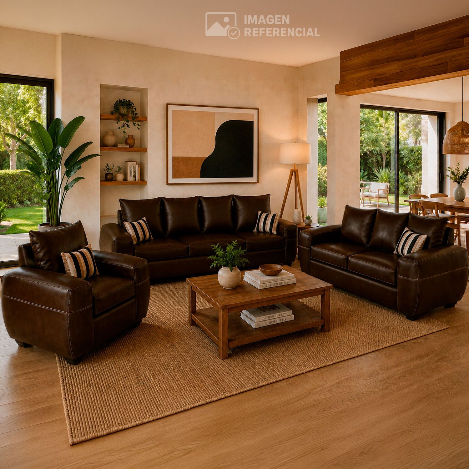 Juego De Living Elegant Detail Houston Pu / 6 Cuerpos image number 0.0
