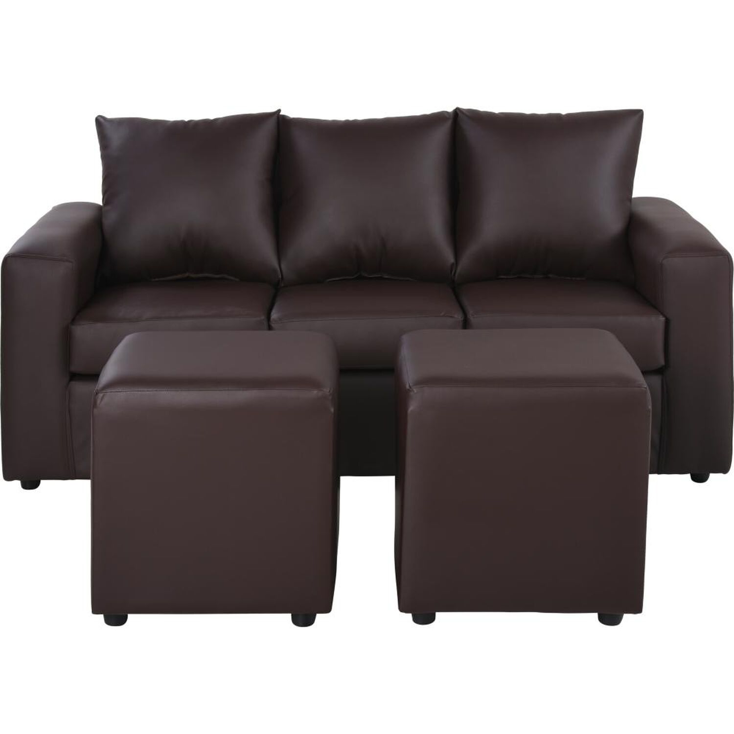 Juego De Living Bodevir Kendy / 3 Cuerpos + 2 Pouf image number 0.0