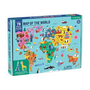 Puzzle 78pcs Geografia Mapa Del Mundo Mudpuppy