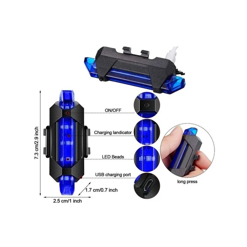 Luz Bicicleta Trasera Recargable Usb image number 2.0