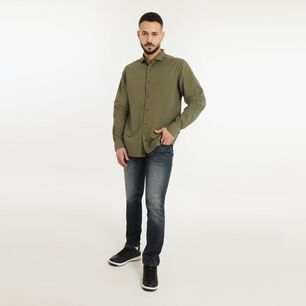 Jeans Tiro Medio Slim Hombre Az Black