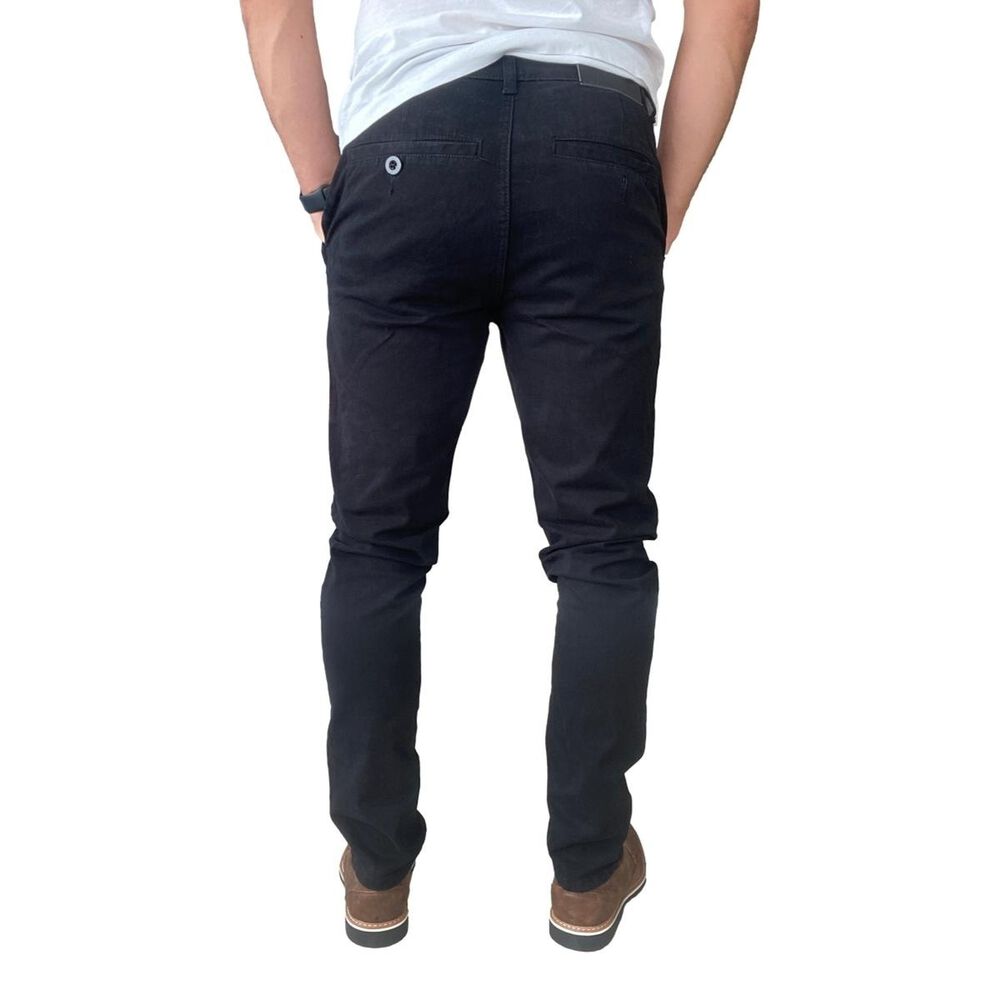 Pantal&oacute;n Elasticados Gabardina Negro Slim Fit Para Hombres image number 7.0
