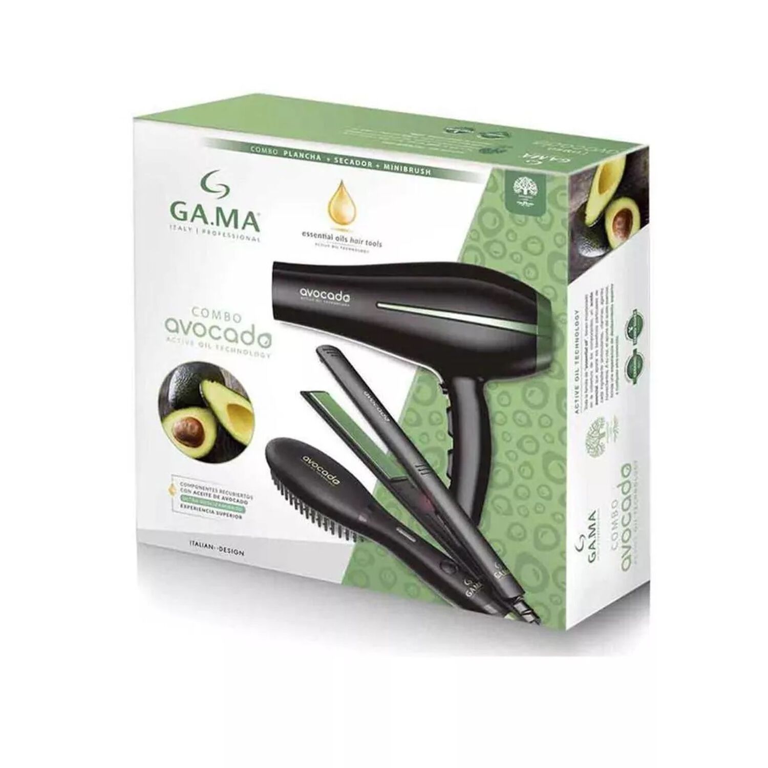 Kit Triple Secador Bora + Alisador + Cepillo Secador Avocado Gama 2200w - 230c - 200c image number 3.0