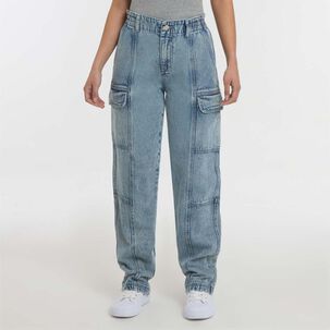 Jeans Tiro Medio Cargo Mujer Freedom Jeans Tiro Medio Cargo Mujer Freedom