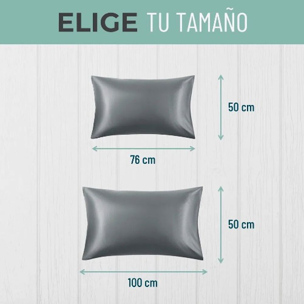 Funda Almohada Satin 100x50 Cm Gris image number 3.0