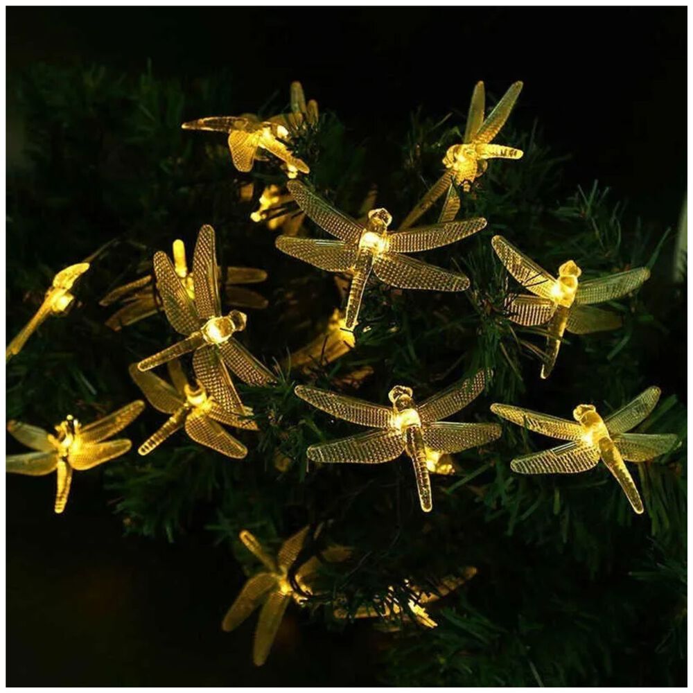 Set 3 Luces Navidad Libelulas 4m Solar Calidas Decoracion image number 1.0