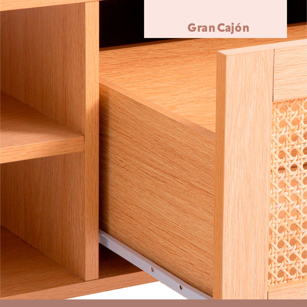 Mesa De Centro Con Rattan Y Madera Mdf image number 5.0