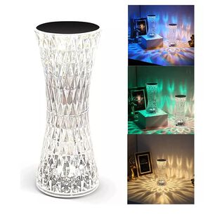Lampara Velador Adorno De Cristal Deco Diamante Tactil Usb