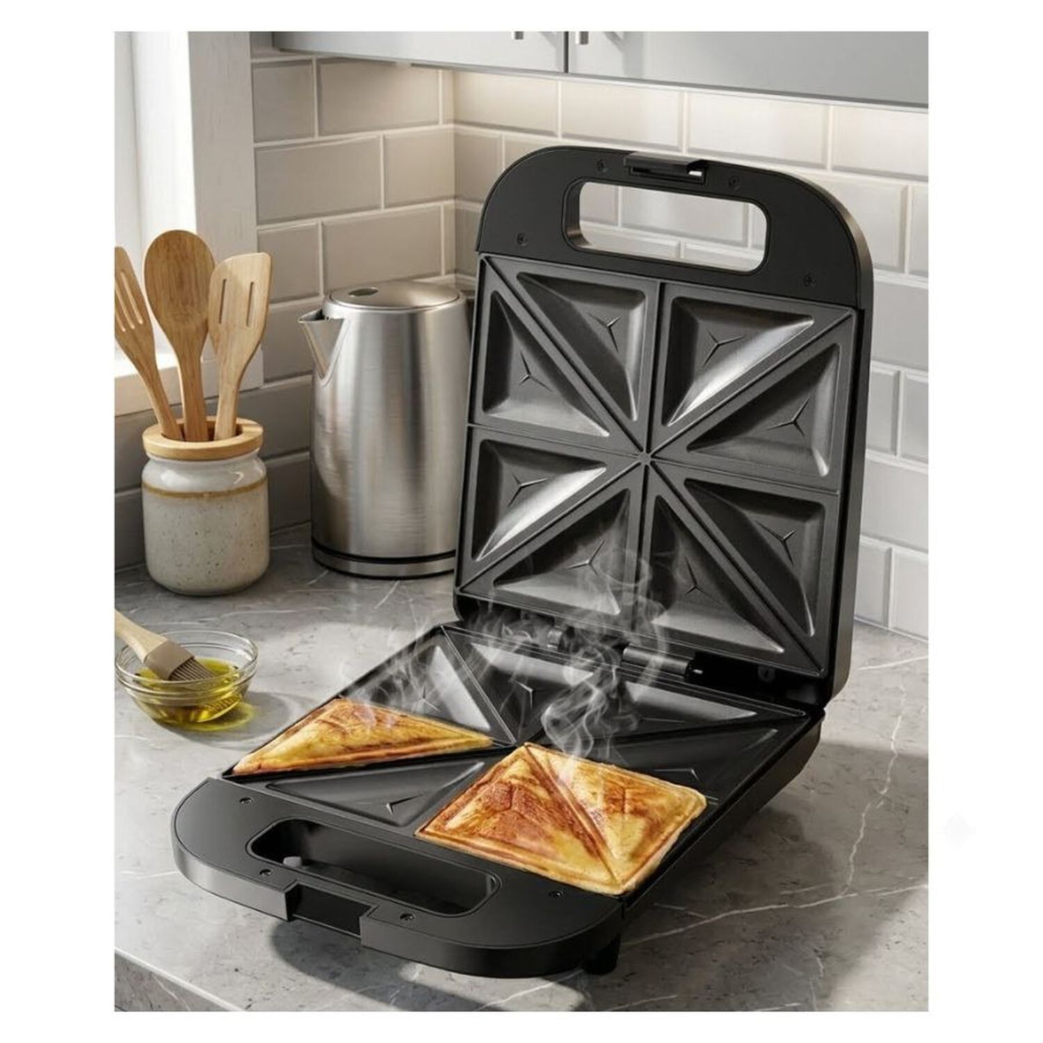 Sandwichera Tostadora Sokany 1400w Doble Placa Antiadherente 4 S&aacute;ndwiches image number 3.0