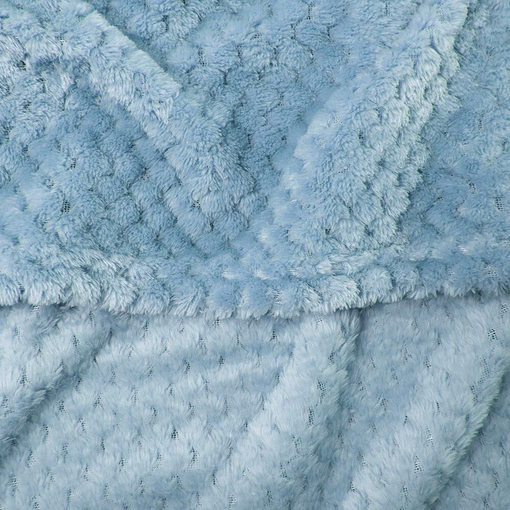 Frazada Popcorn 2 Plazas Celeste image number 1.0