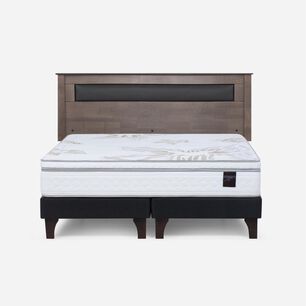 Cama Europea Rosen Art 4 / King / Base Dividida  + Respaldo Ferrara Gris