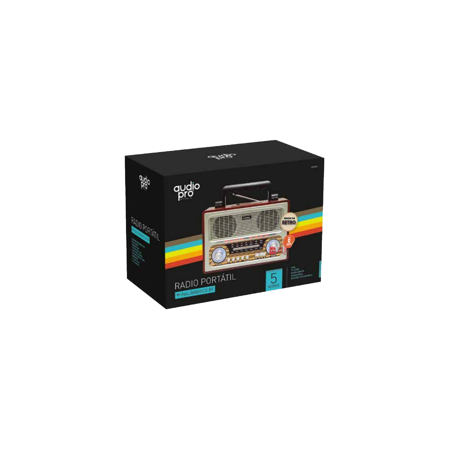 Radio Retro Bluetooth Port&aacute;til 5w - Ps image number 1.0