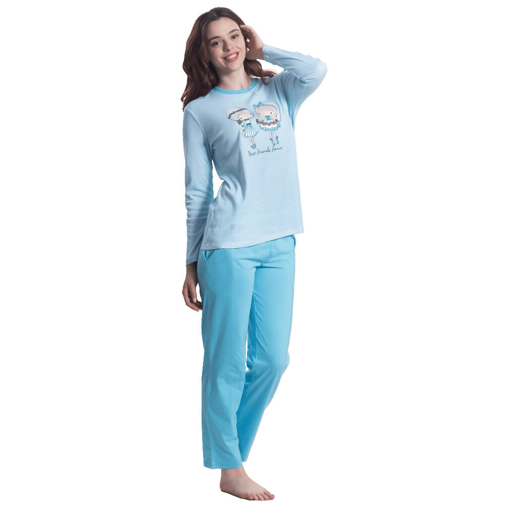 Art. 551 Pijama Algod&oacute;n Rayado Y Estampado De Ni&ntilde;as image number 0.0