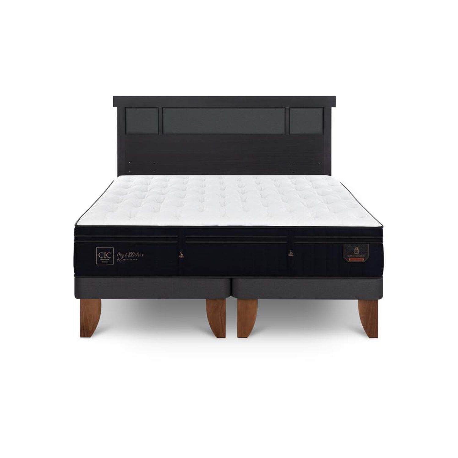Cama Europea Cic Linea Premium / 2 Plazas / Base Dividida + Respaldo image number 0.0