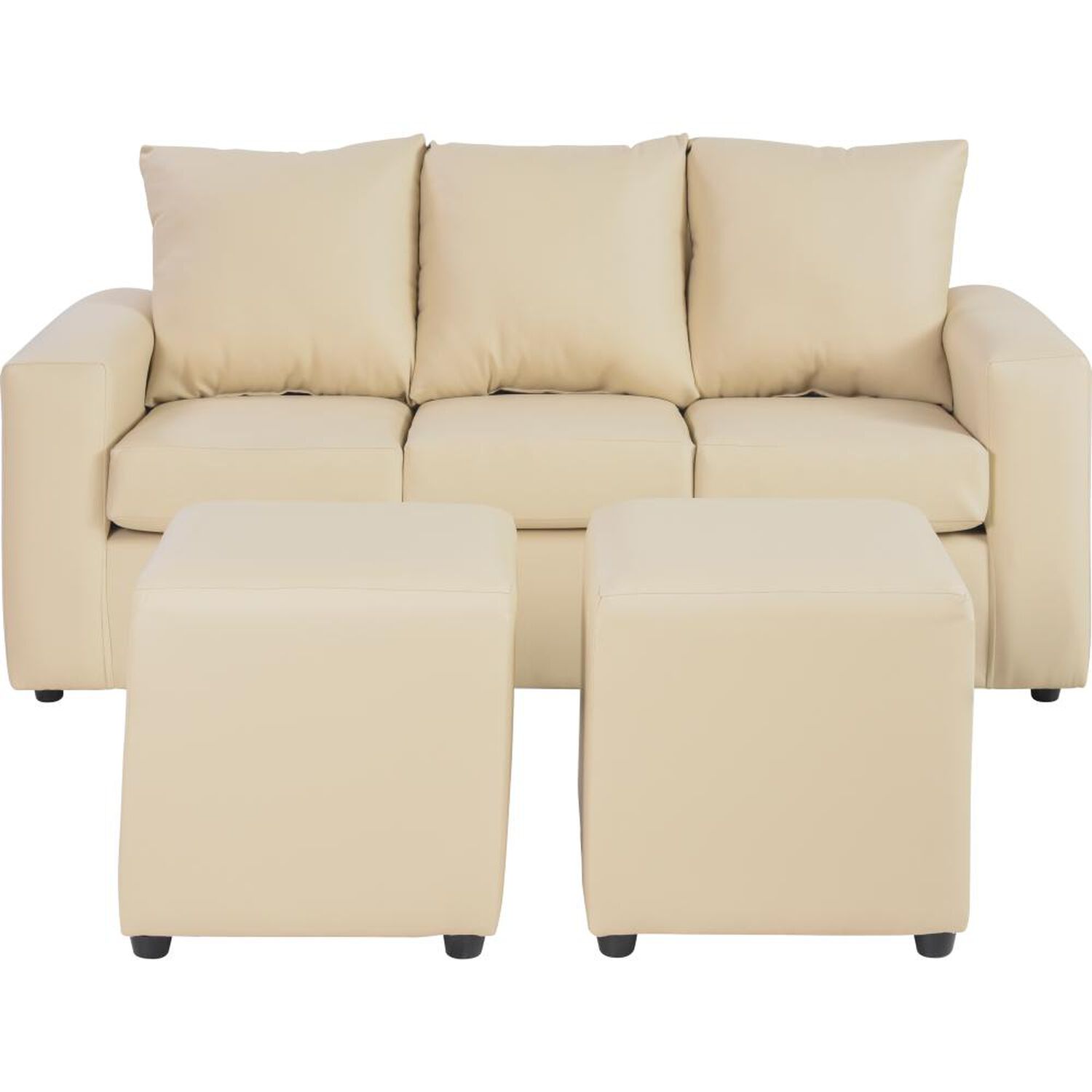 Juego De Living Bodevir Kendy / 3 Cuerpos + 2 Pouf image number 0.0