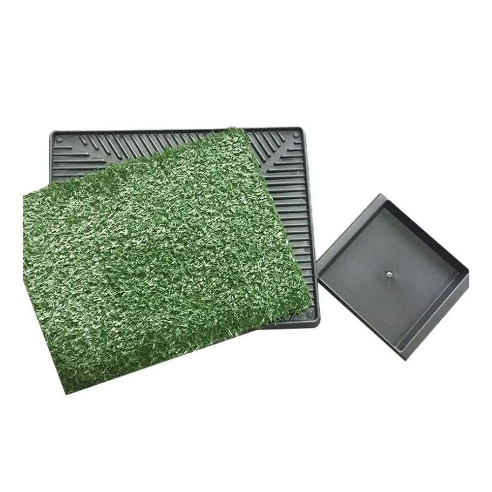 Ba&ntilde;o Ecol&oacute;gico Para Perro C&eacute;sped Sint&eacute;tico Con Bandeja 60x50 Talla M image number 2.0