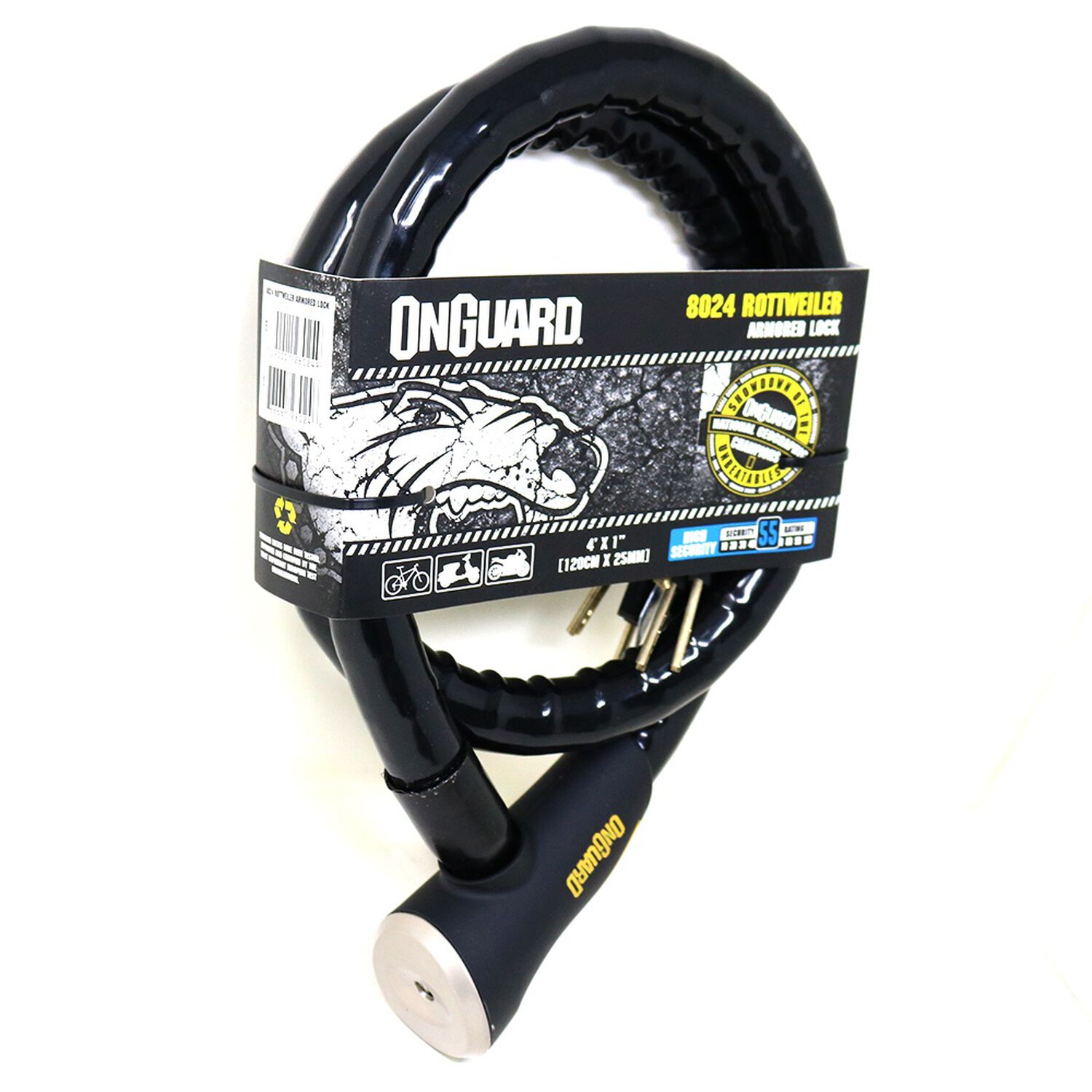Candado Onguard Llave Espiral Rottweiler 120cmx25mm image number 0.0