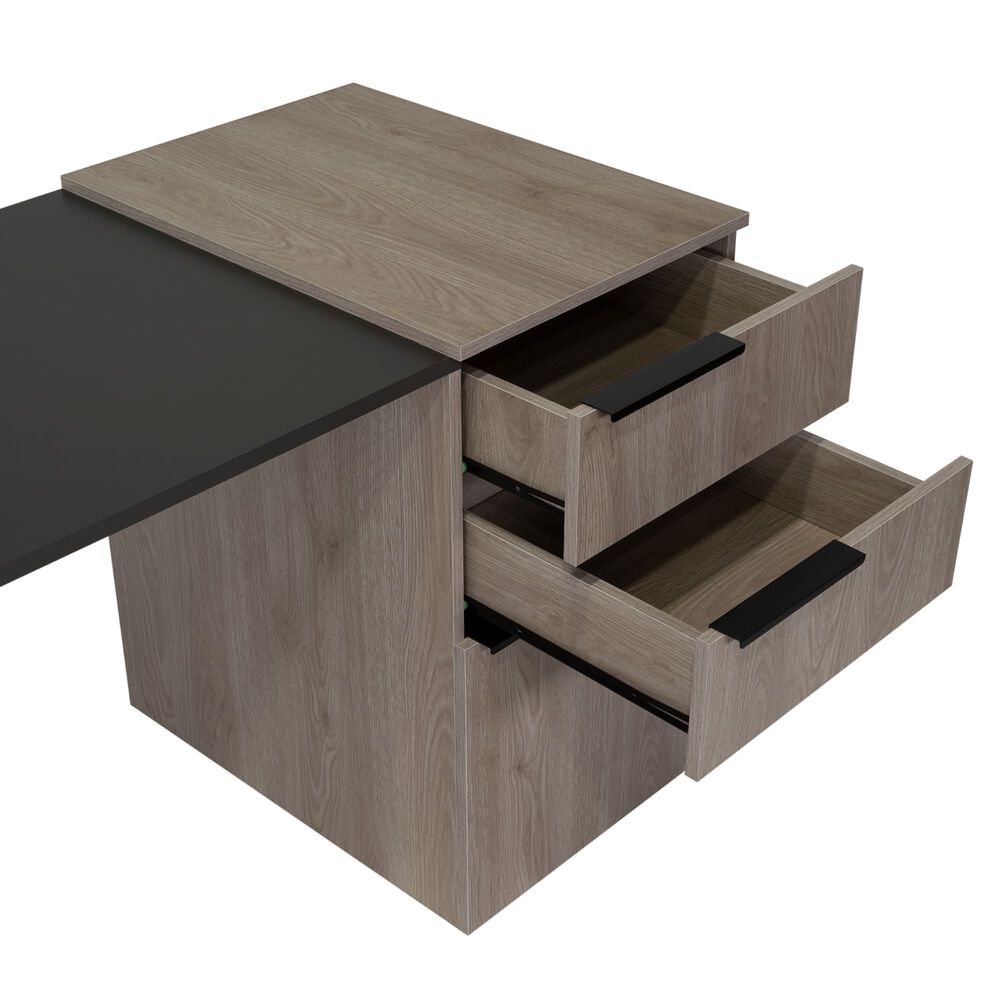 Escritorio 2 Cajones 1 Puerta Fm-014g Gris Y Plomo image number 5.0