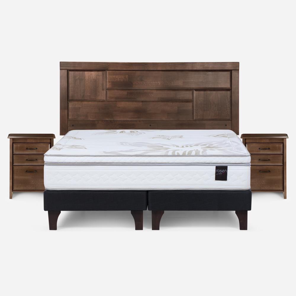 Cama Europea Rosen Art 4 / King / Base Dividida + Set De Maderas Dolce image number 0.0