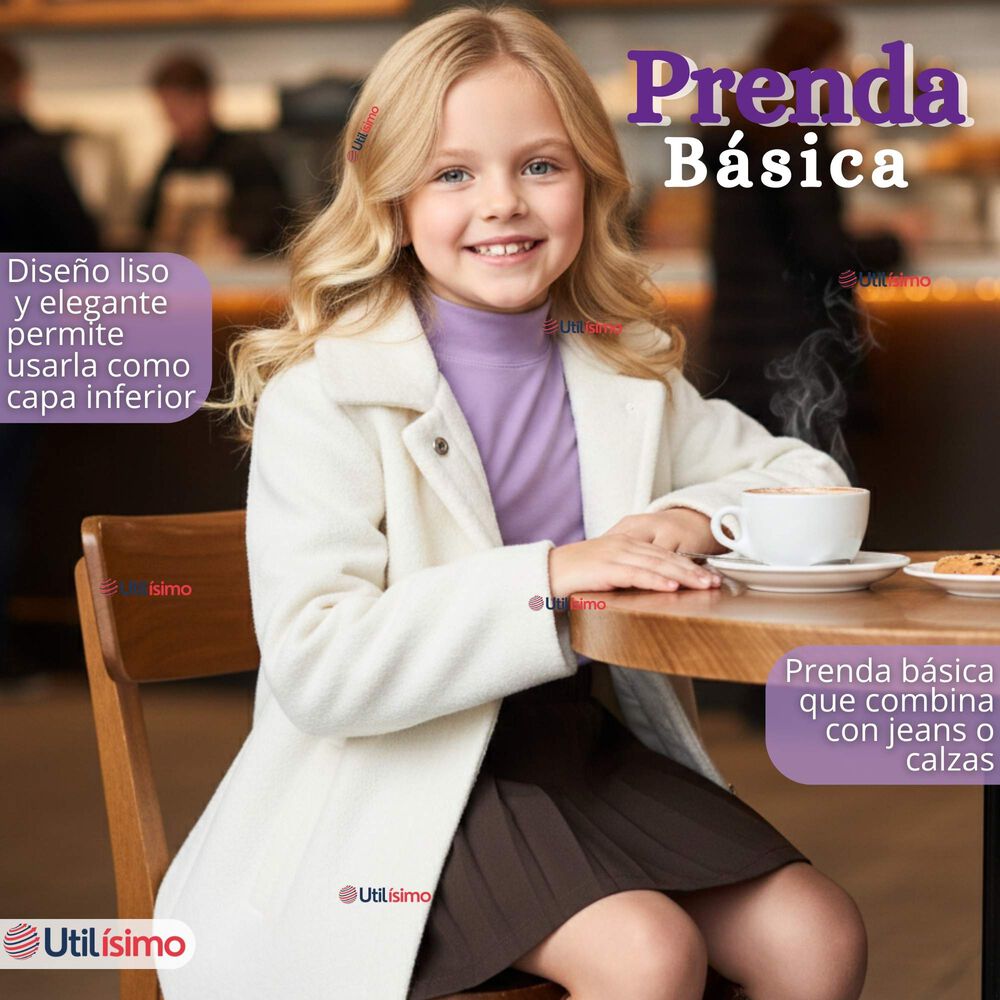 Pack 3 Poleras Camisetas Bamb&uacute; Lilas Cuello Beatle Primera Capa Manga Larga Ni&ntilde;a image number 8.0