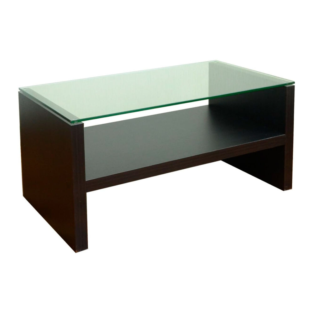 Mesa De Centro Walnut Rectangular De Vidrio image number 1.0