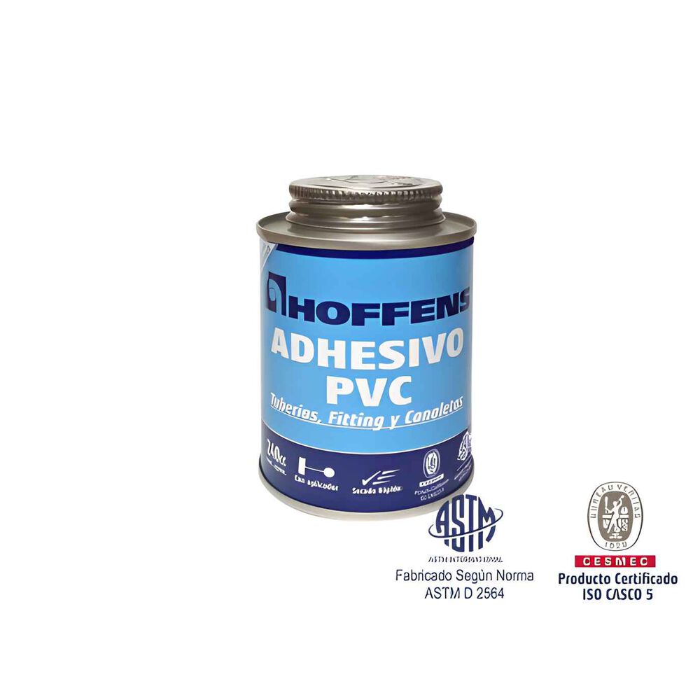 Adhesivo Pvc Secado Rápido Lata 240ml Con Aplicador - Hoffens image number 1.0