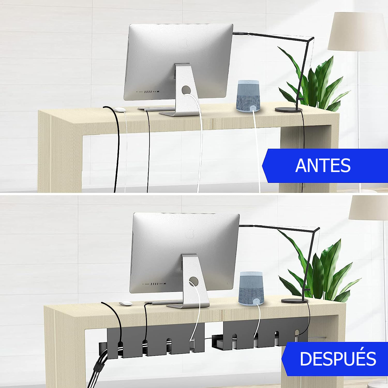 Bandeja Organizadora De Cables Bajo Escritorio - Pack De 2 image number 3.0