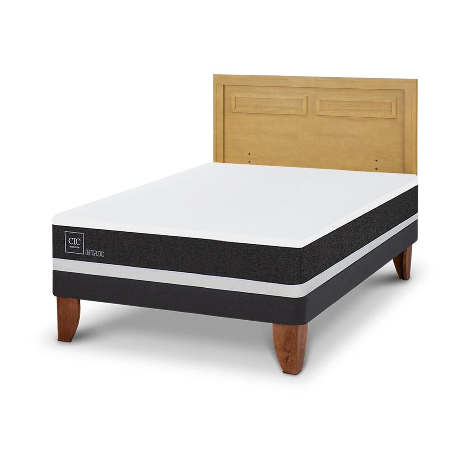 Cama Europea Cic Ortopedic / 2 Plazas / Base Normal + Respaldo image number 2.0