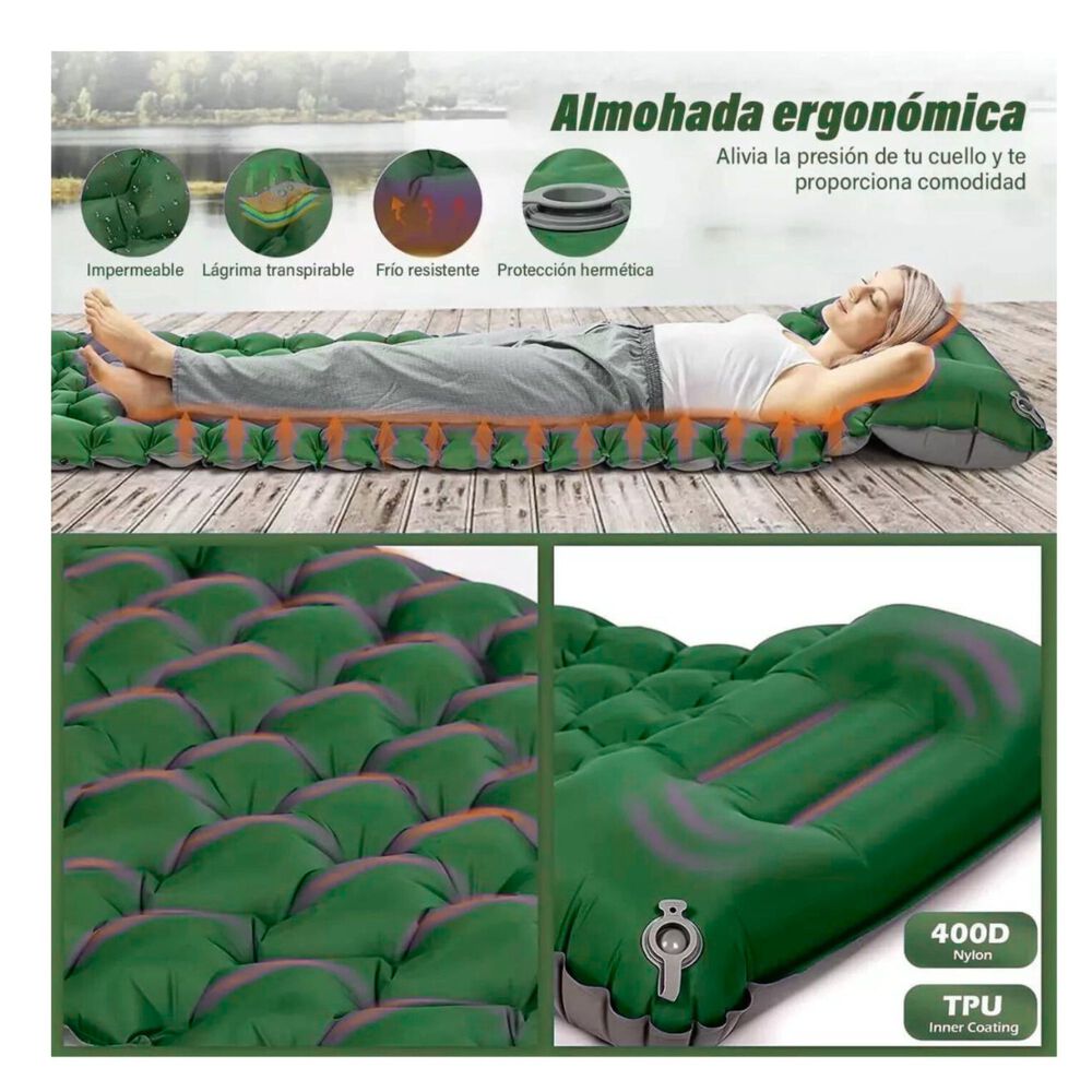 Colchon Inflable Plegable Para Camping Outdoor image number 4.0