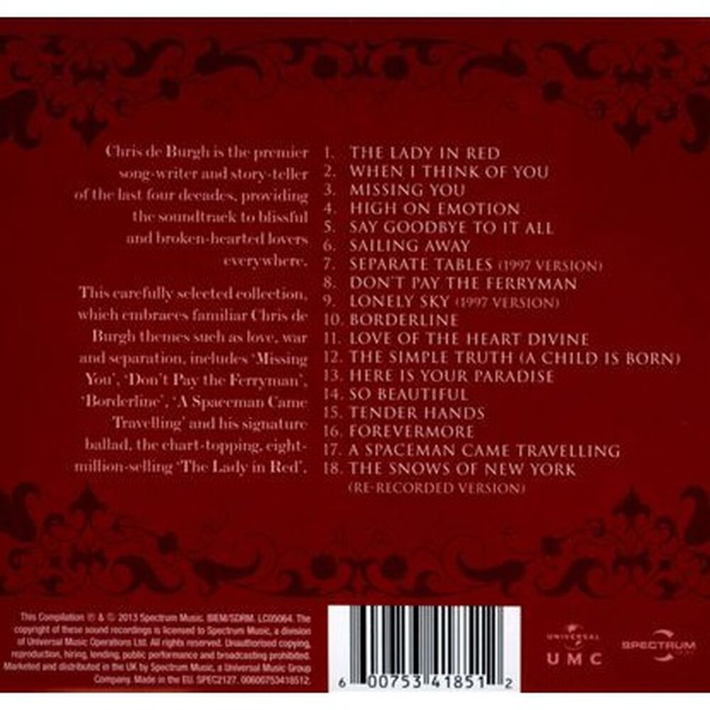 Chris De Burgh - Lady In Red: The Collection | Cd image number 1.0