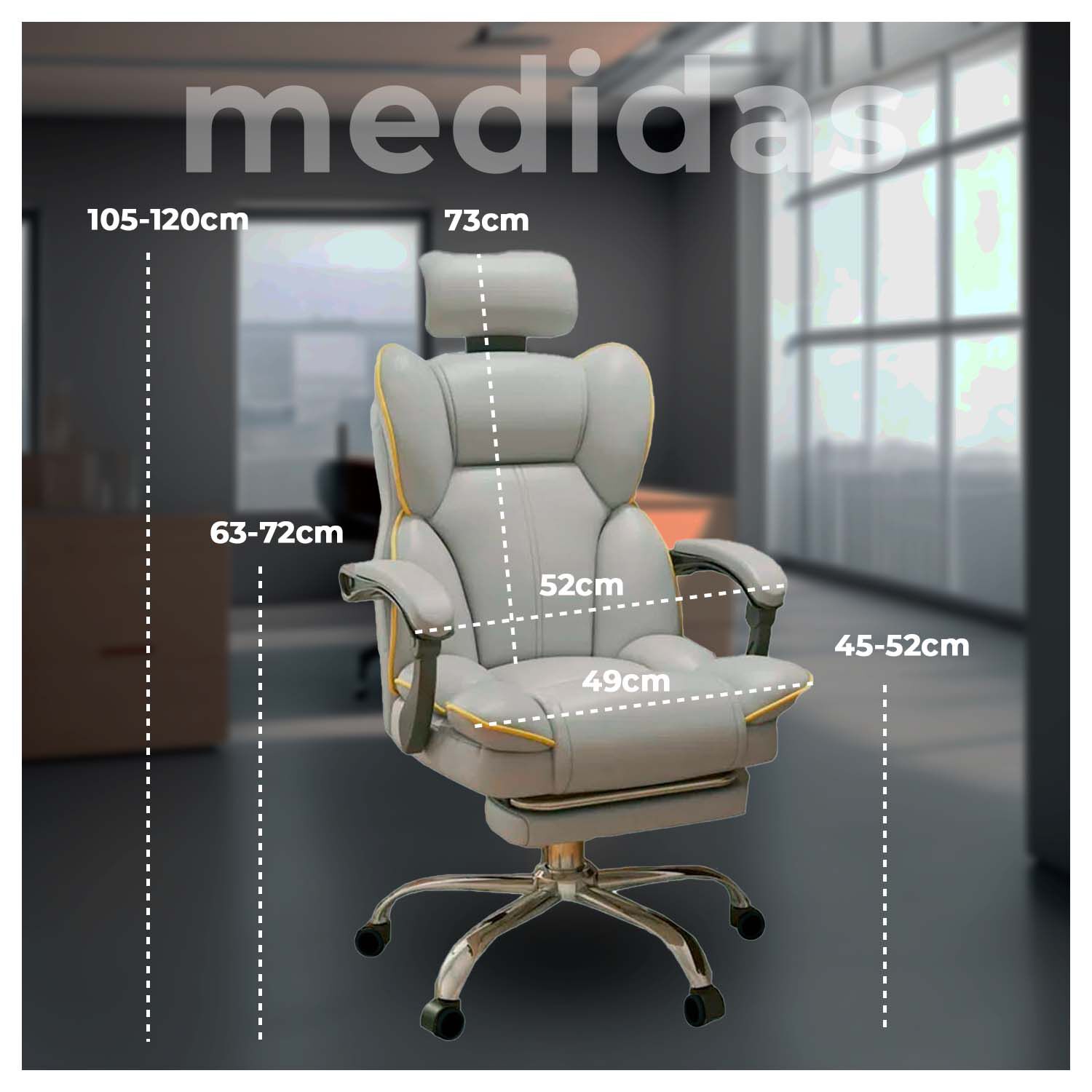 Silla Gamer Ergon&oacute;mica Reclinable Con Reposapi&eacute;s Y Altura Ajustable image number 5.0
