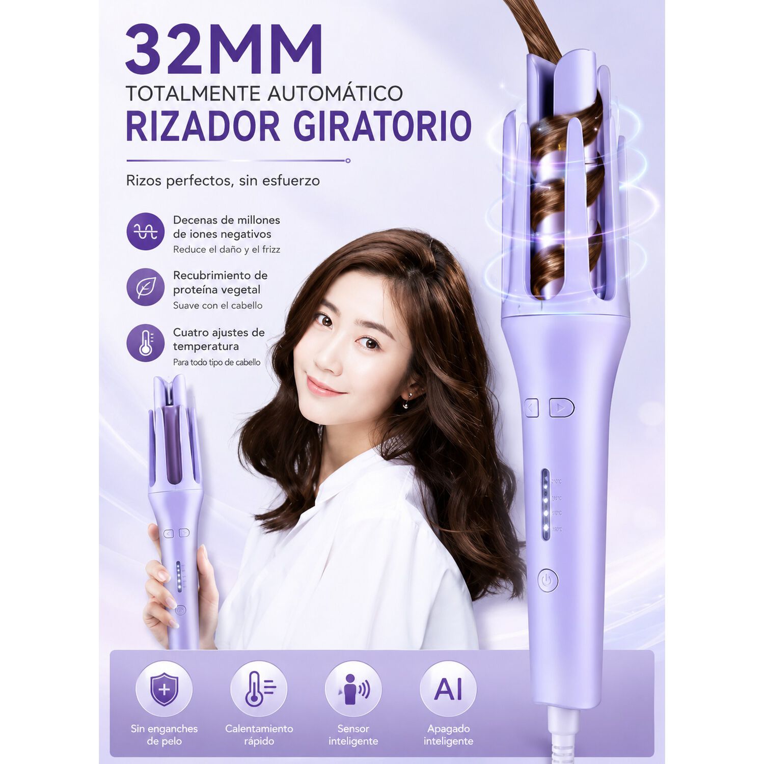 Rizador Autom&aacute;tico Giratorio 360&deg; Con Control De Temperatura image number 5.0