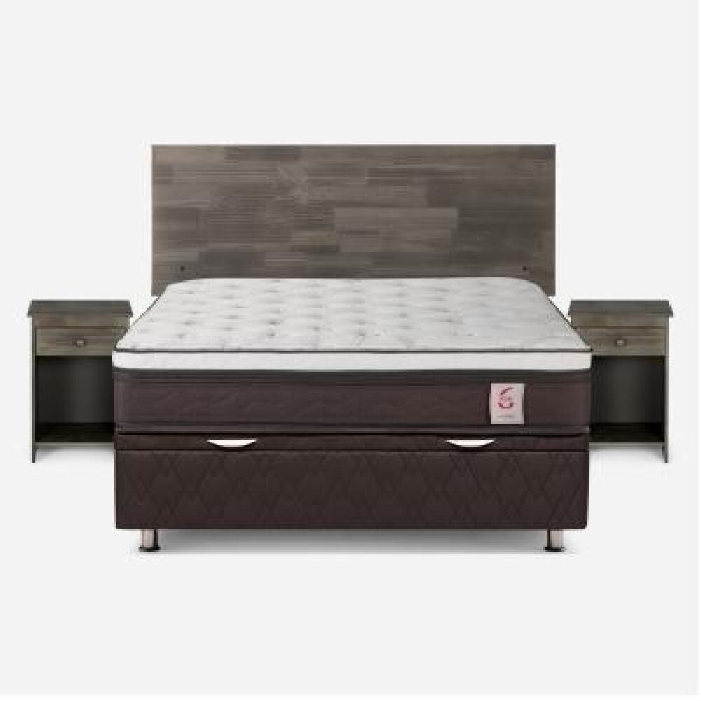 Cama Ba&uacute;l Rosen New Style 6 / 2 Plazas / Base Normal + Set De Maderas image number 5.0