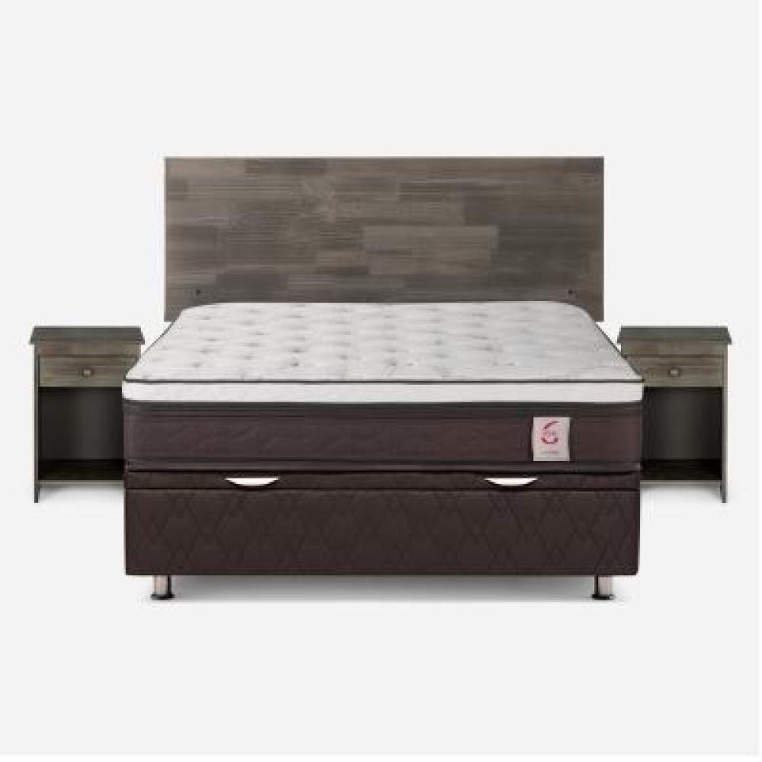 Cama Ba&uacute;l Rosen New Style 6 / 2 Plazas / Base Normal + Set De Maderas image number 5.0